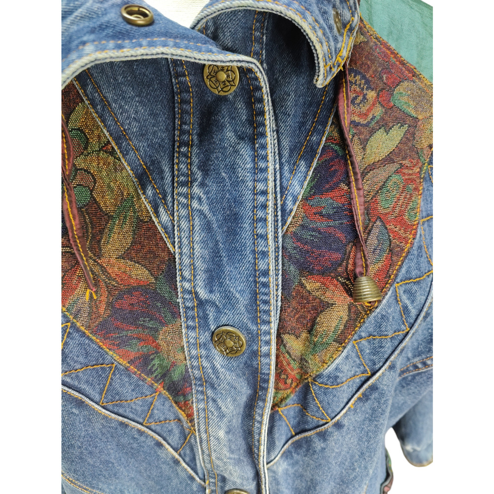 Current Seen 90's Denim Patchwork Jacket Sz M/M - image 3